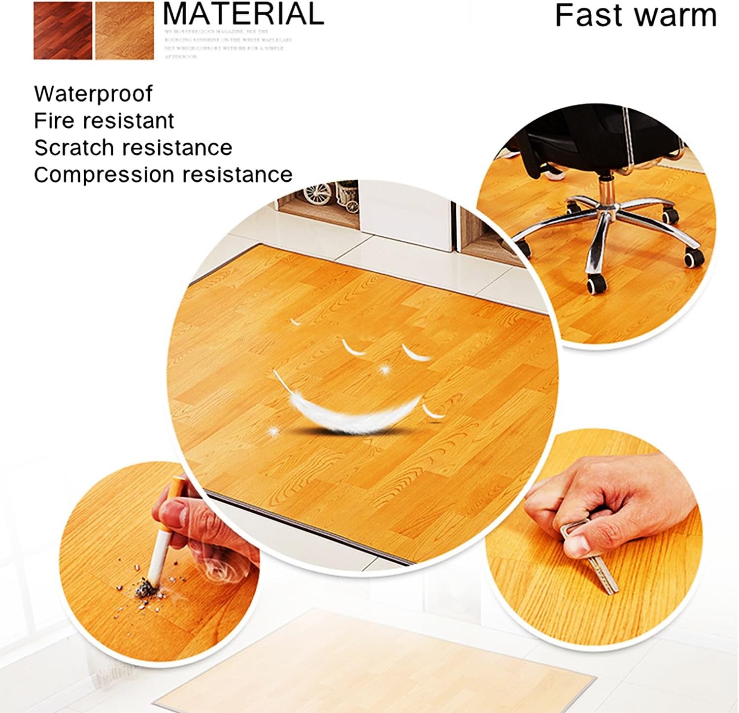 EAGLCQA Heated Floor Mat with Carbon Crystal Design 1
