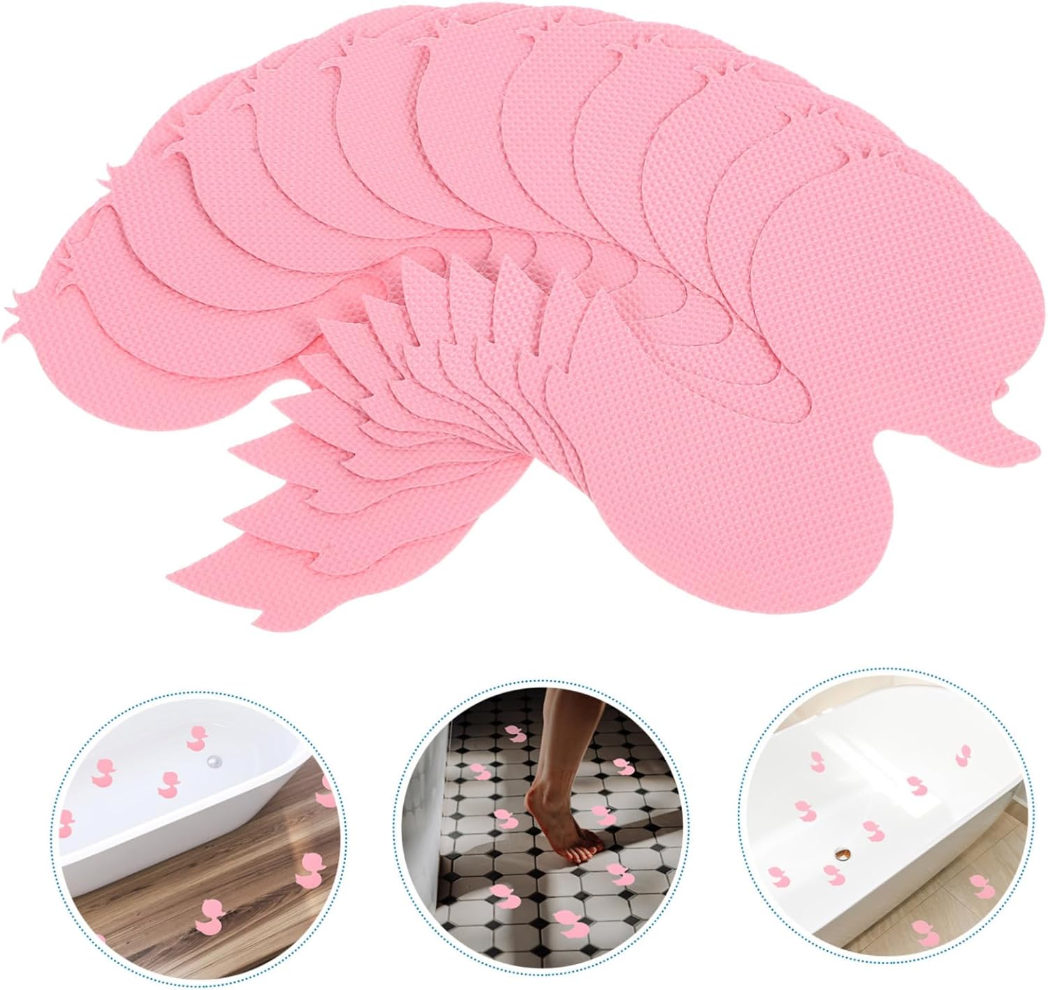 12Pcs Cartoon Duck Non-Slip Bath Stickers