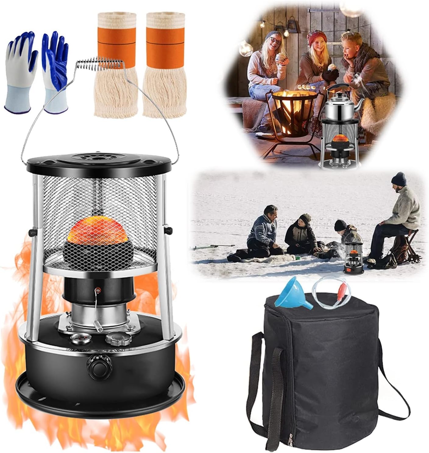 AMOCHO Kerosene Heater 2600W 15 sqm Heating Portable Non Electric