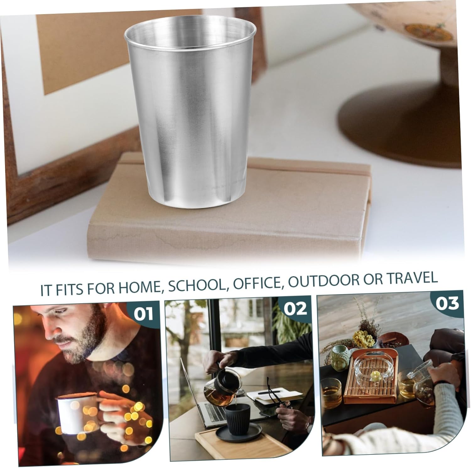 Mobestech Silver Stainless Steel Tumbler Cup Multi-Use Holder