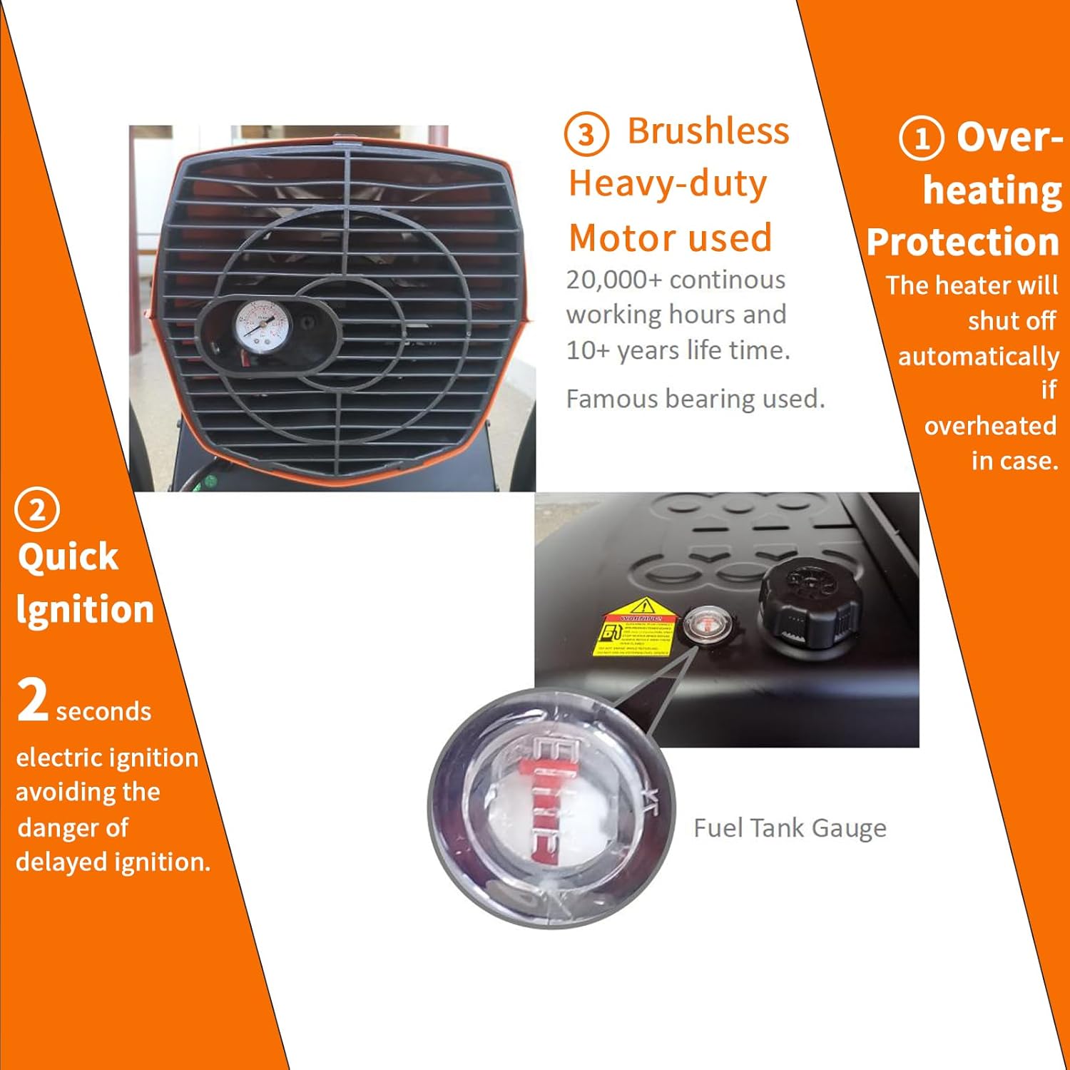 Portable Torpedo Kerosene Heater with Thermostat and Overheat Protection