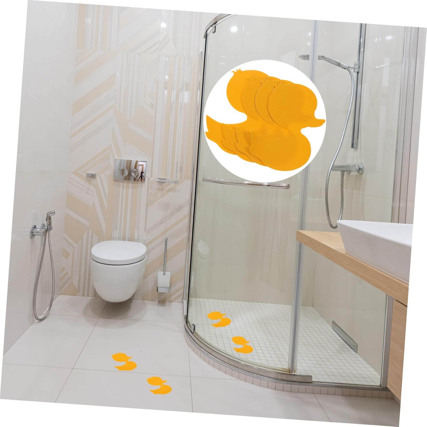 DECHOUS Bathtub Non-Slip Stickers with Fun Duck Pattern