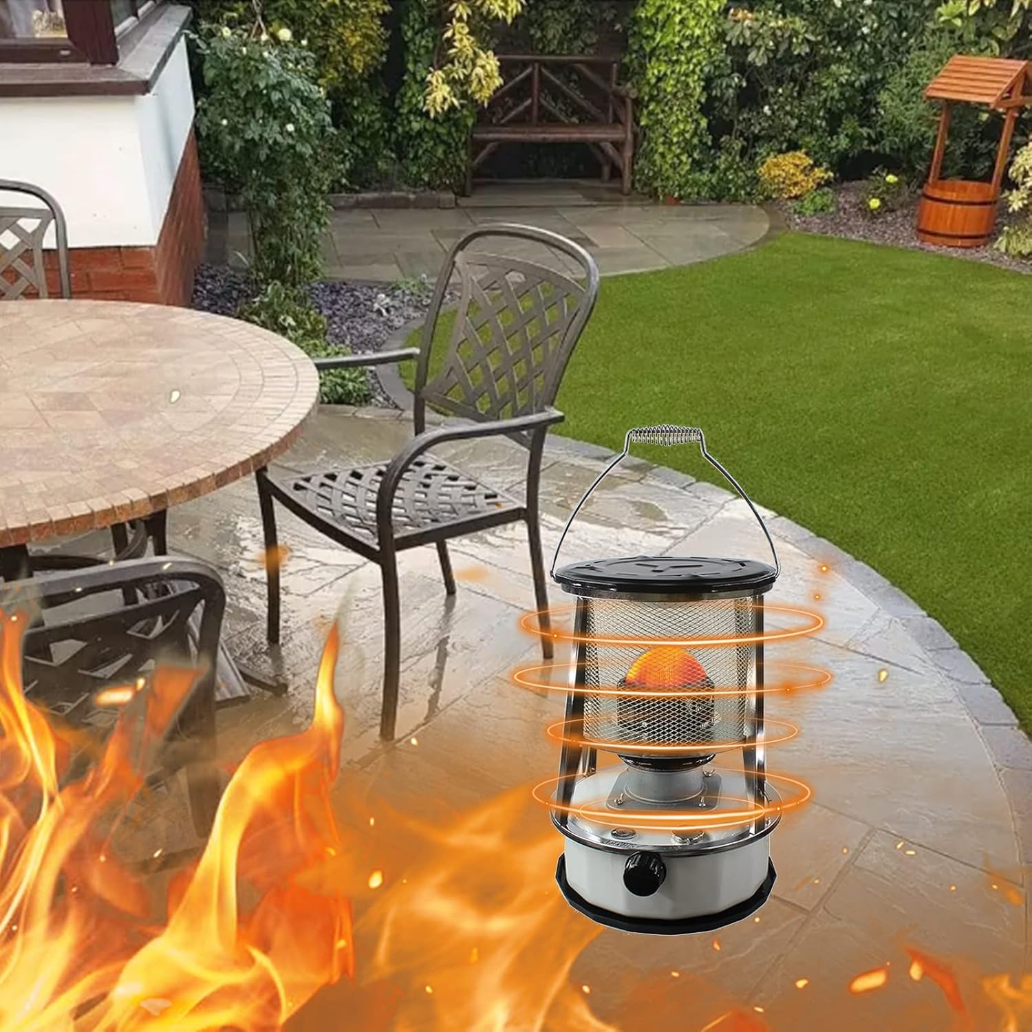 High-Efficiency Kerosene Heater with Fall Protection
