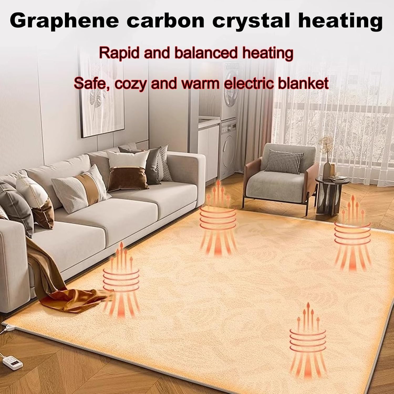 Smart Space Heater with Graphene Floor Heating Mat - 150x180cm
