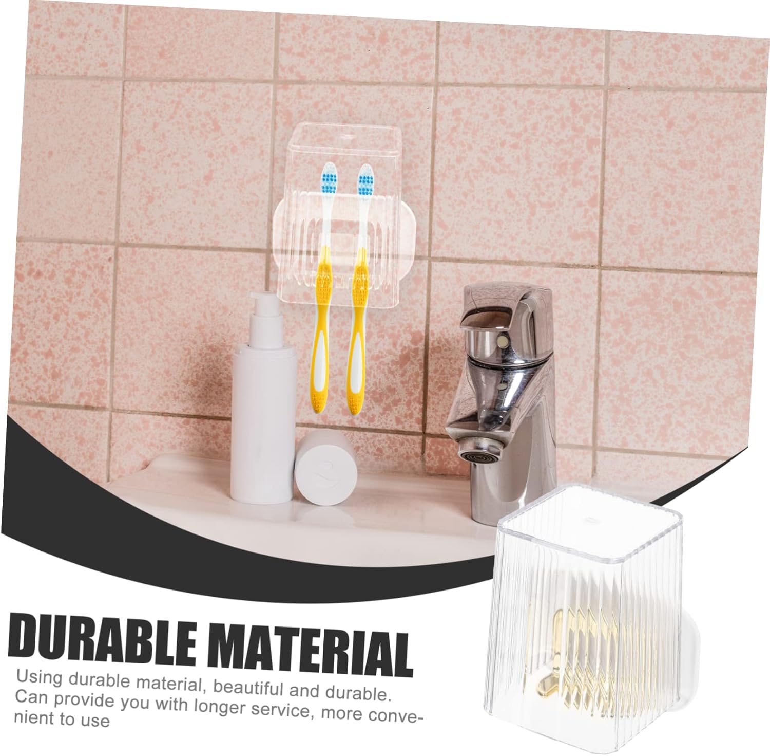 Alipis Wall Mounted Toothbrush Holder with Tumbler 1