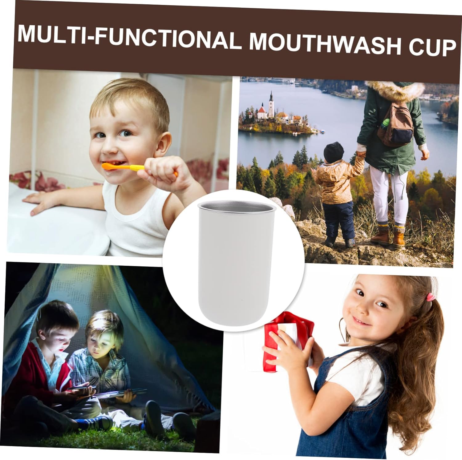 2pcs Reusable Stainless Steel Toothbrush Holder for Bathroom and Travel