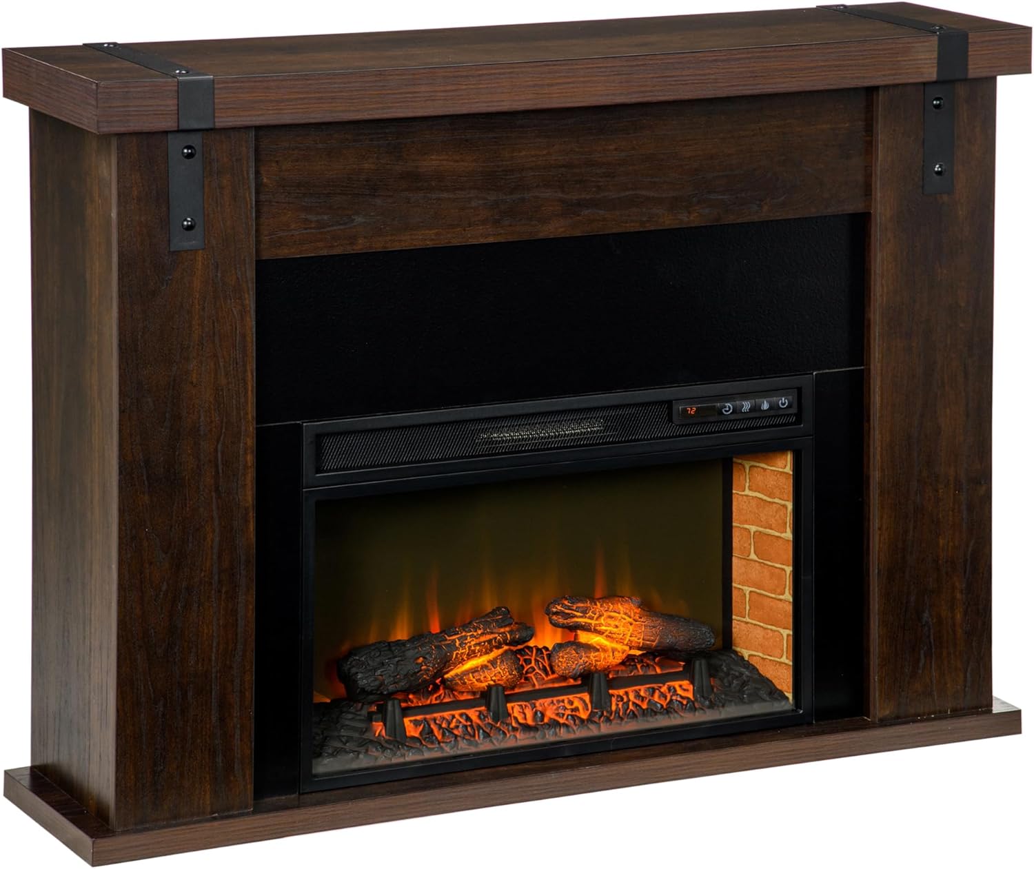 35 Inch Electric Fireplace with Mantel and Remote