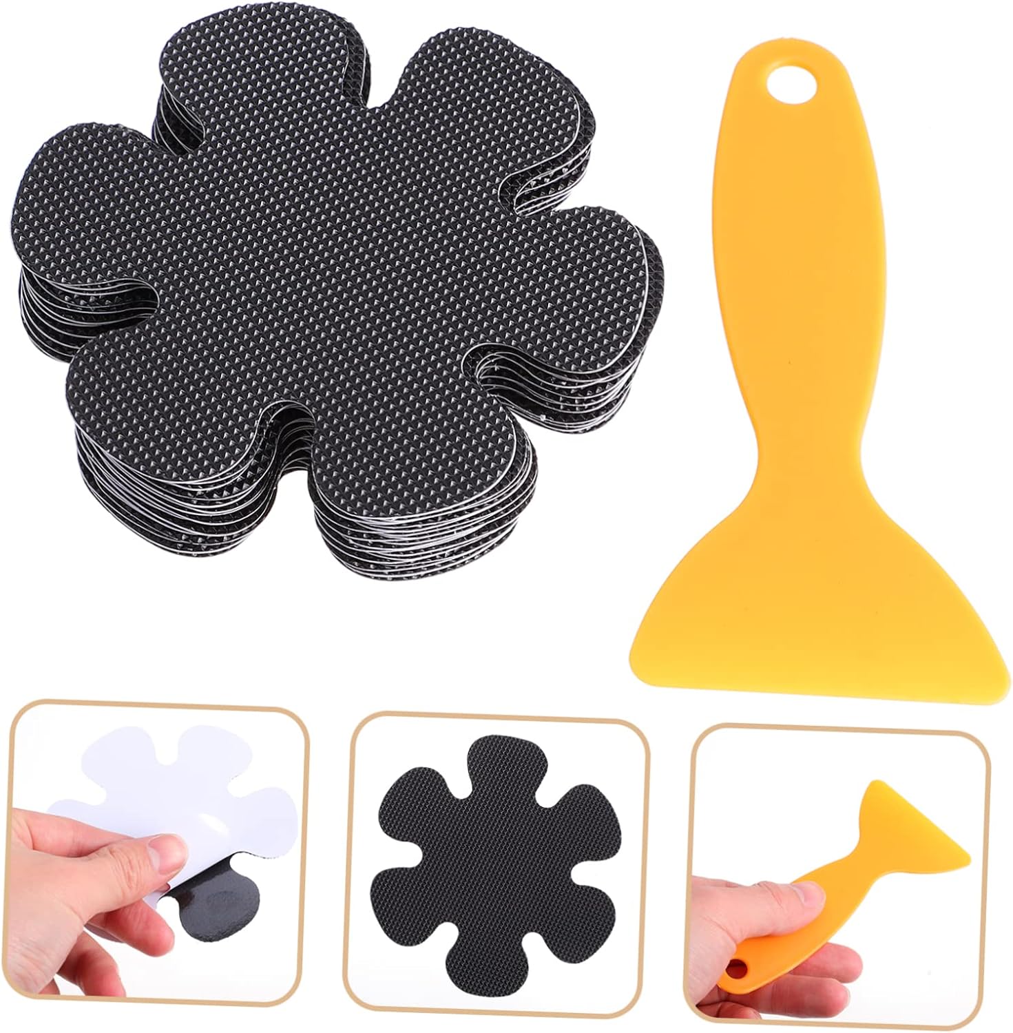 Unomor 20Pcs Flower Shaped Non-Slip Bathtub Stickers