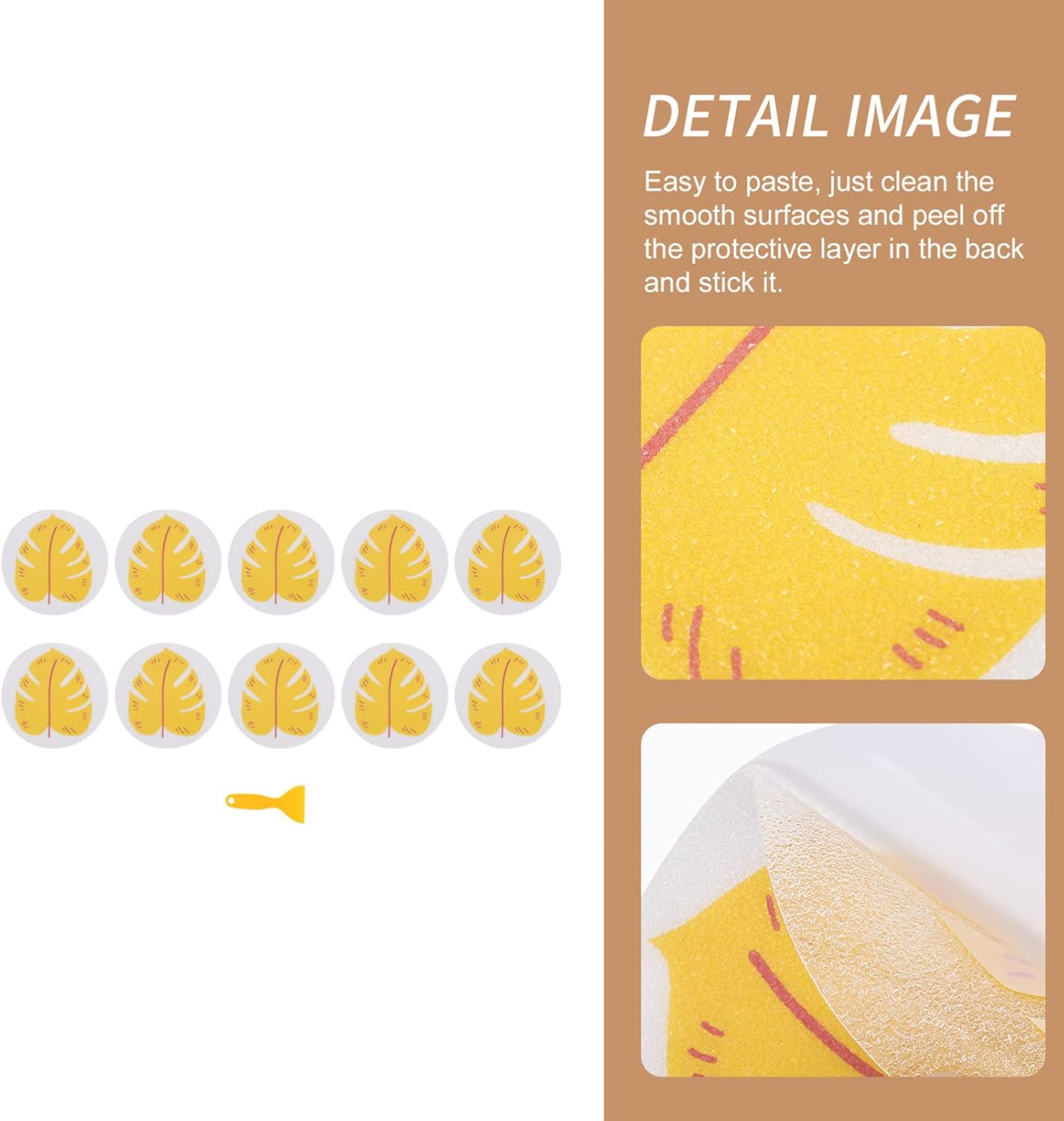 Zerodeko 1set Leaf Stickers - Non-Skid Bath Safety Decals for Kids