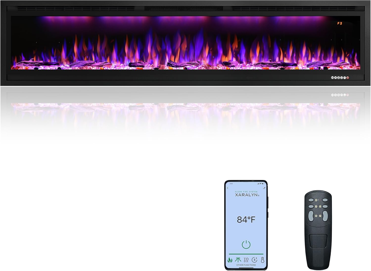 RODALFLAME 60 Electric Fireplace Insert with WiFi App Control
