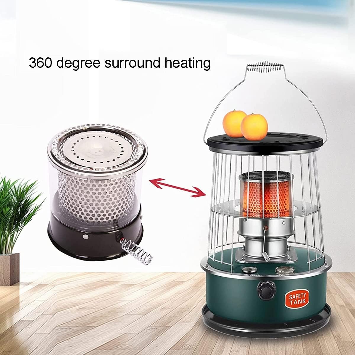 DUTIL Mini Kerosene Stove 6L 4 Wicks Smokeless Space Heater
