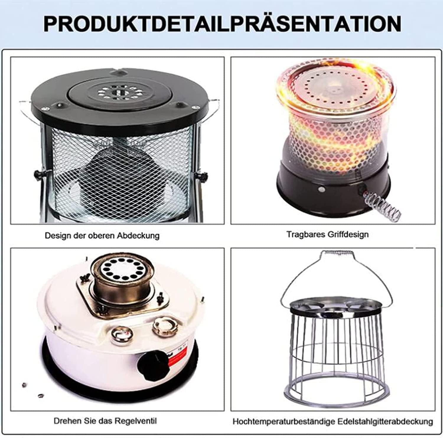 GBHJJ Kerosene Heater 6L Portable Indoor Use with Stove Bag