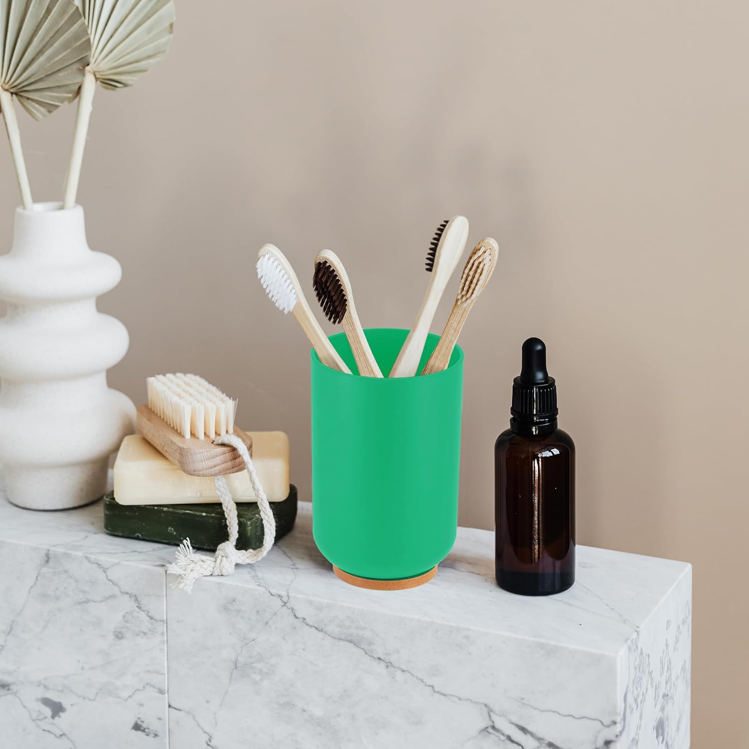 Bamboo-Based Green Padang Tumbler - 10 Fl Oz Toothbrush Holder
