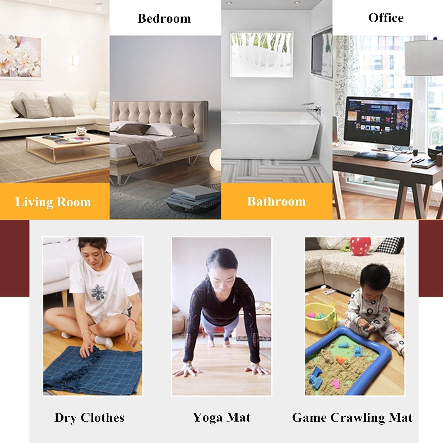 Electric Heated Floor Mat with Timer and Temperature Control
