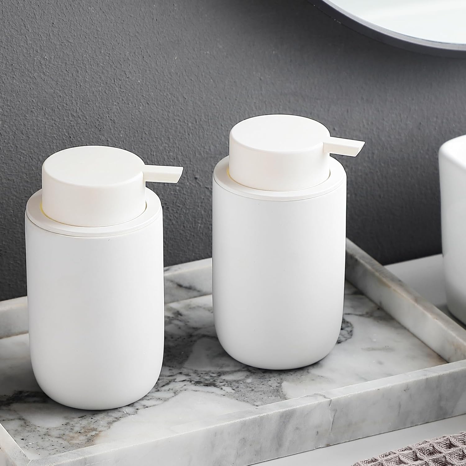 Ceramic Soap Dispenser Set with Toothbrush Holders