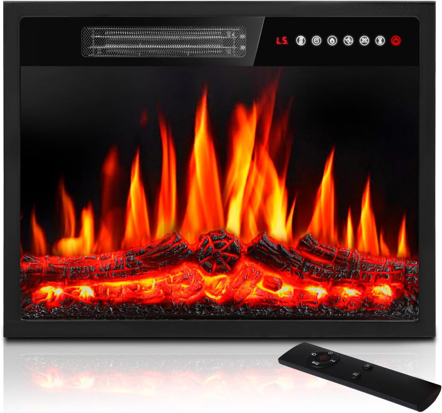 PRETZI 23 Inch Electric Fireplace with Remote Touch Screen 1