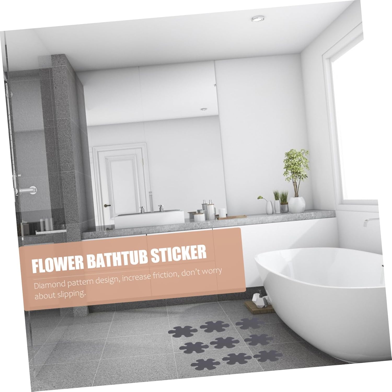 GLEAVI 20Pcs Flower Shaped Non Slip Bathtub Decals