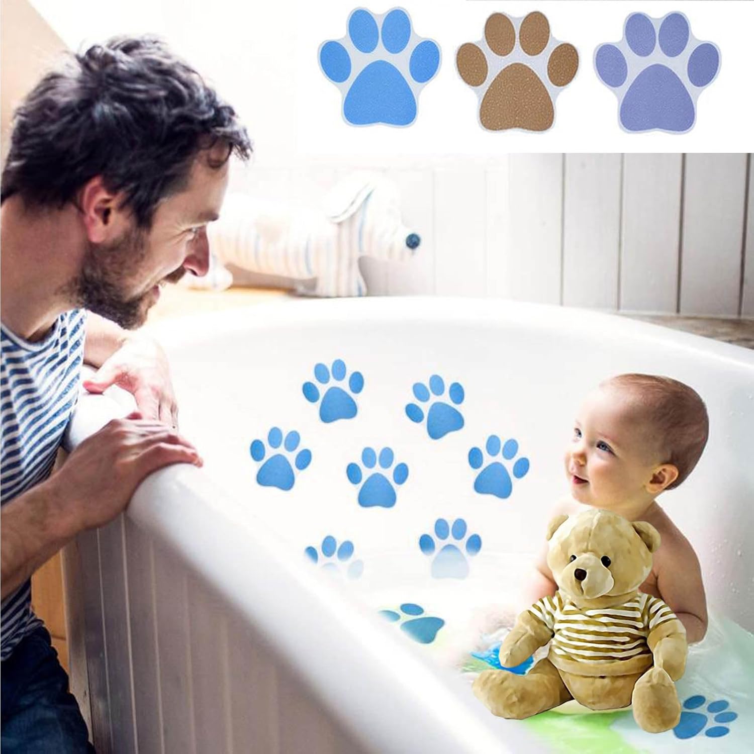 Non-Slip Bathtub Stickers with Scraper for Safe Bathing 1