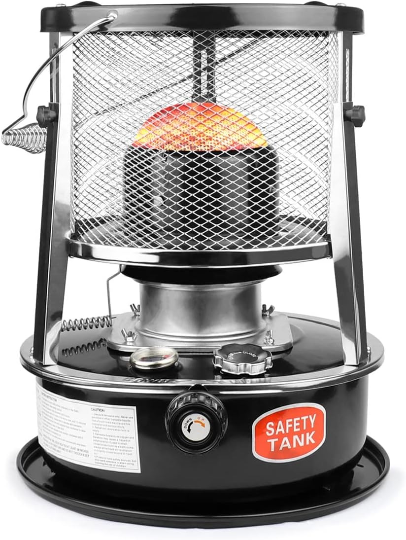 TESZON Kerosene Heater for Indoor Outdoor Adjustable Height 45L Black