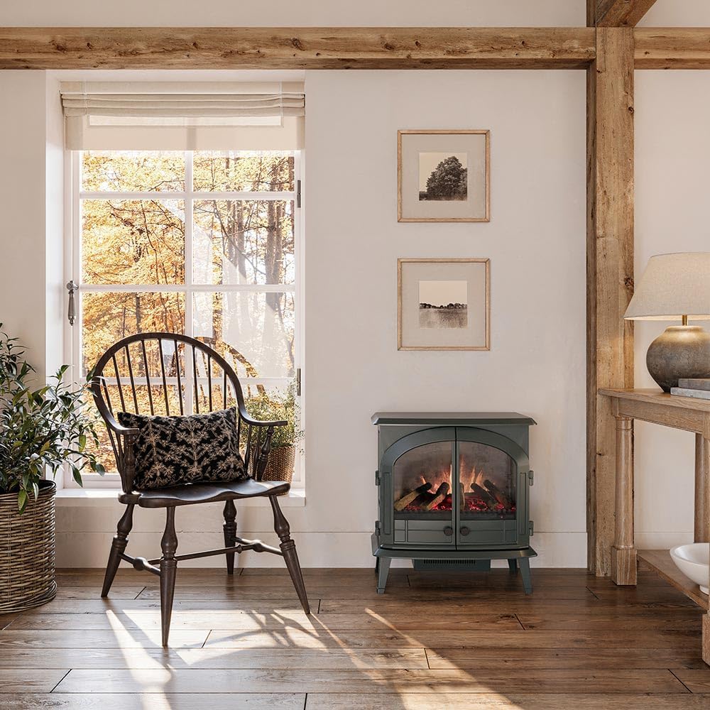 Modern Ember Harlowe Electric Fireplace in Hunter Green