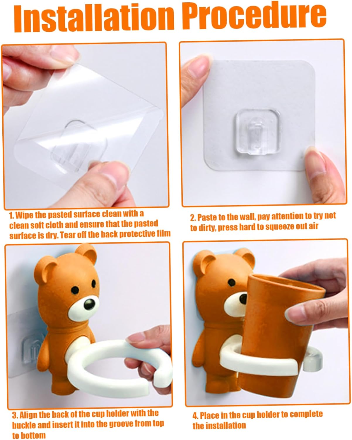 Kids Toothbrush Holder with Cartoon Fox Design