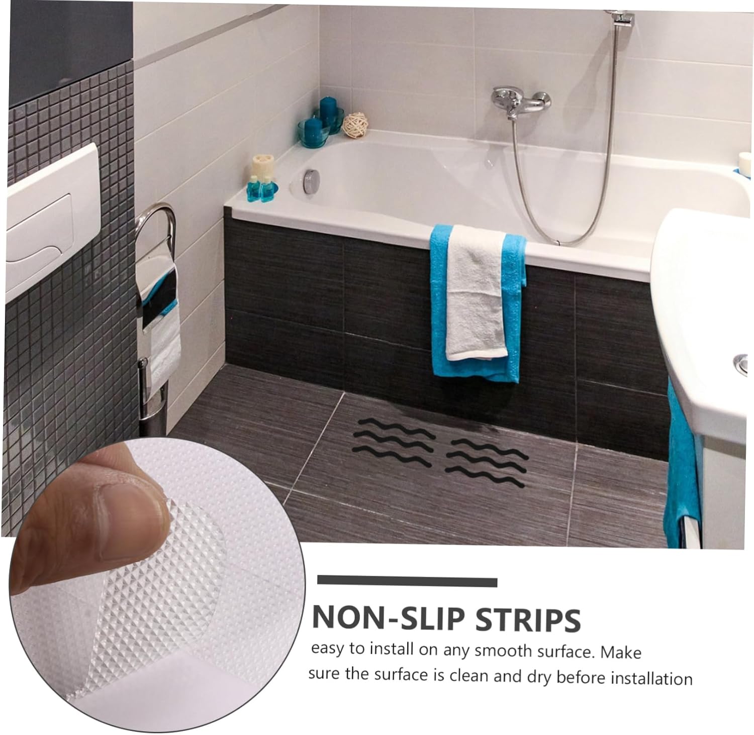 Anneome Slip Bathtub Stickers 24pcs Non-Slip Floor Tapes for Bathroom