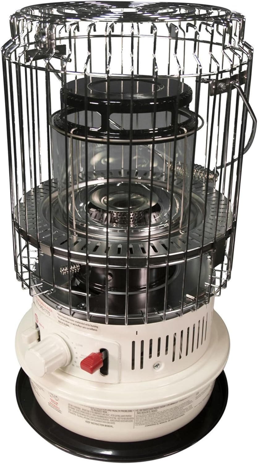 Kero World Kerosene Heater with Chimney Compact and Portable White