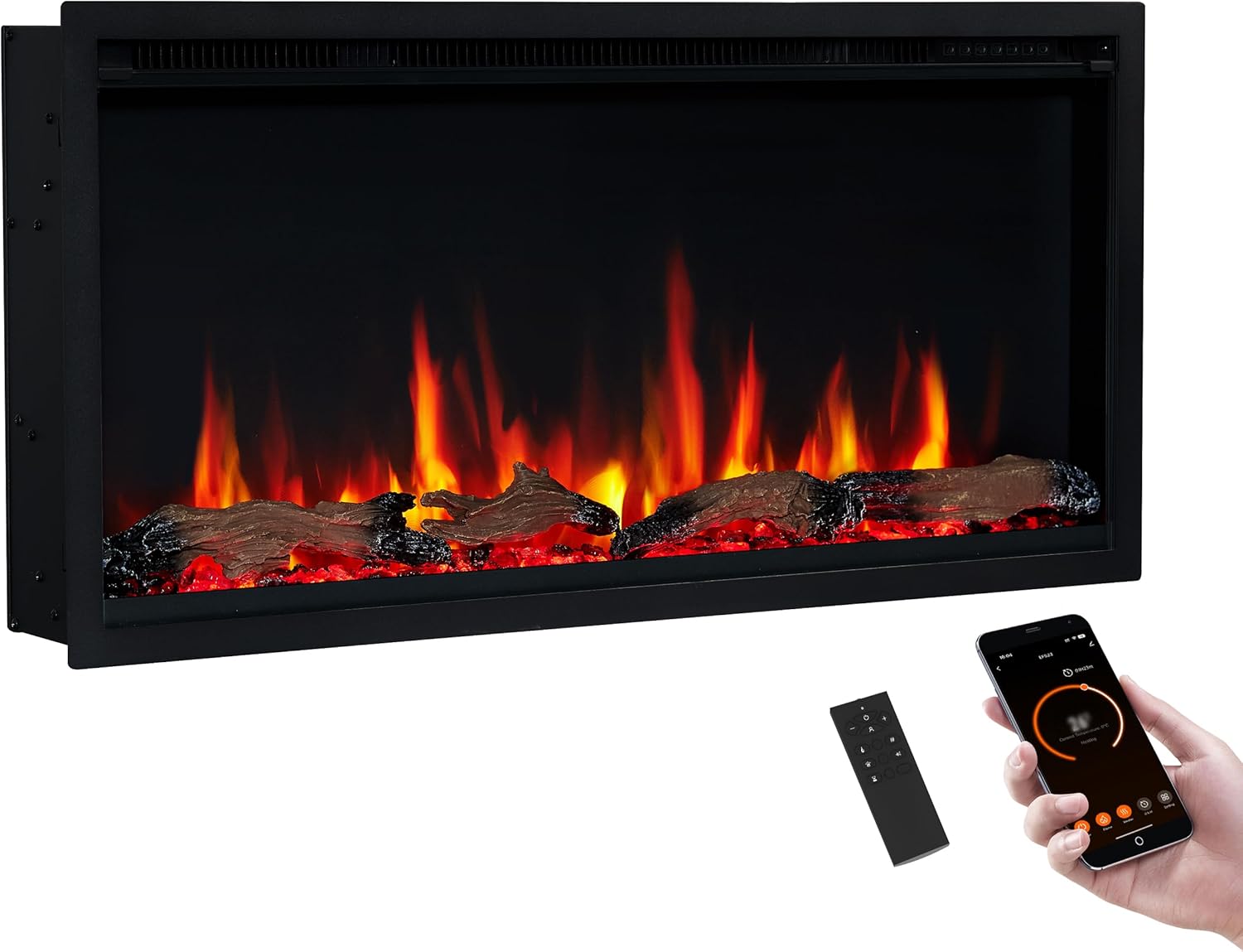 PuraFlame Herman 36 Inch Smart Electric Fireplace