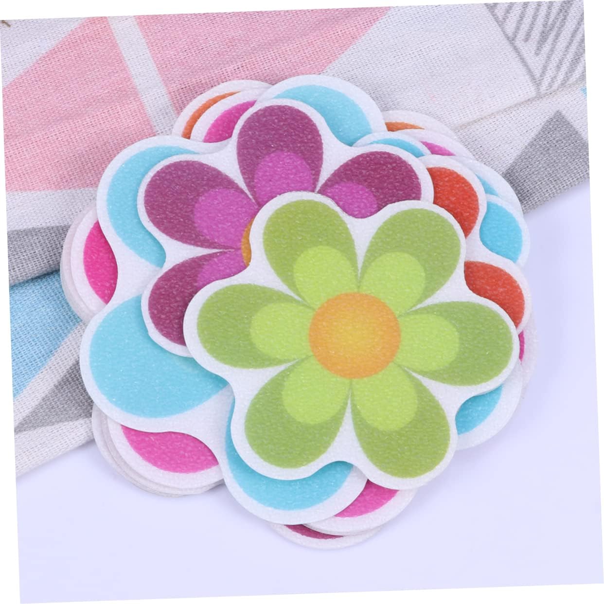 PRETYZOOM 10Pcs Colorful Flower Bath Non-Slip Stickers