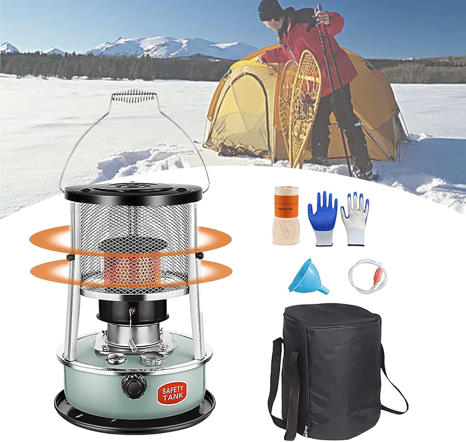 Kerosene Stove Heater with Adjustable Height and Oil Gauge