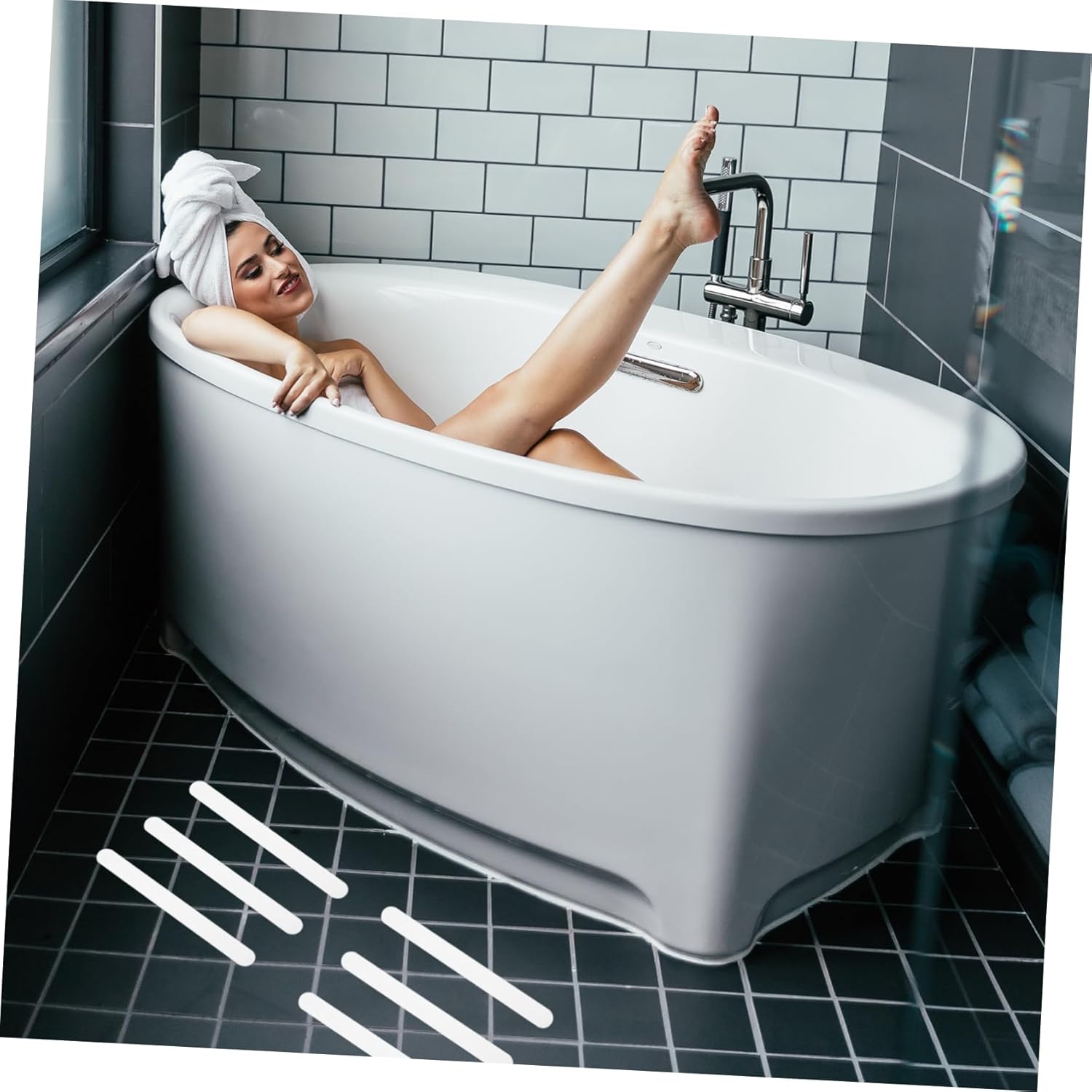JECOMPRIS 1set Anti-Slip Shower Stickers Peva Safety Strips