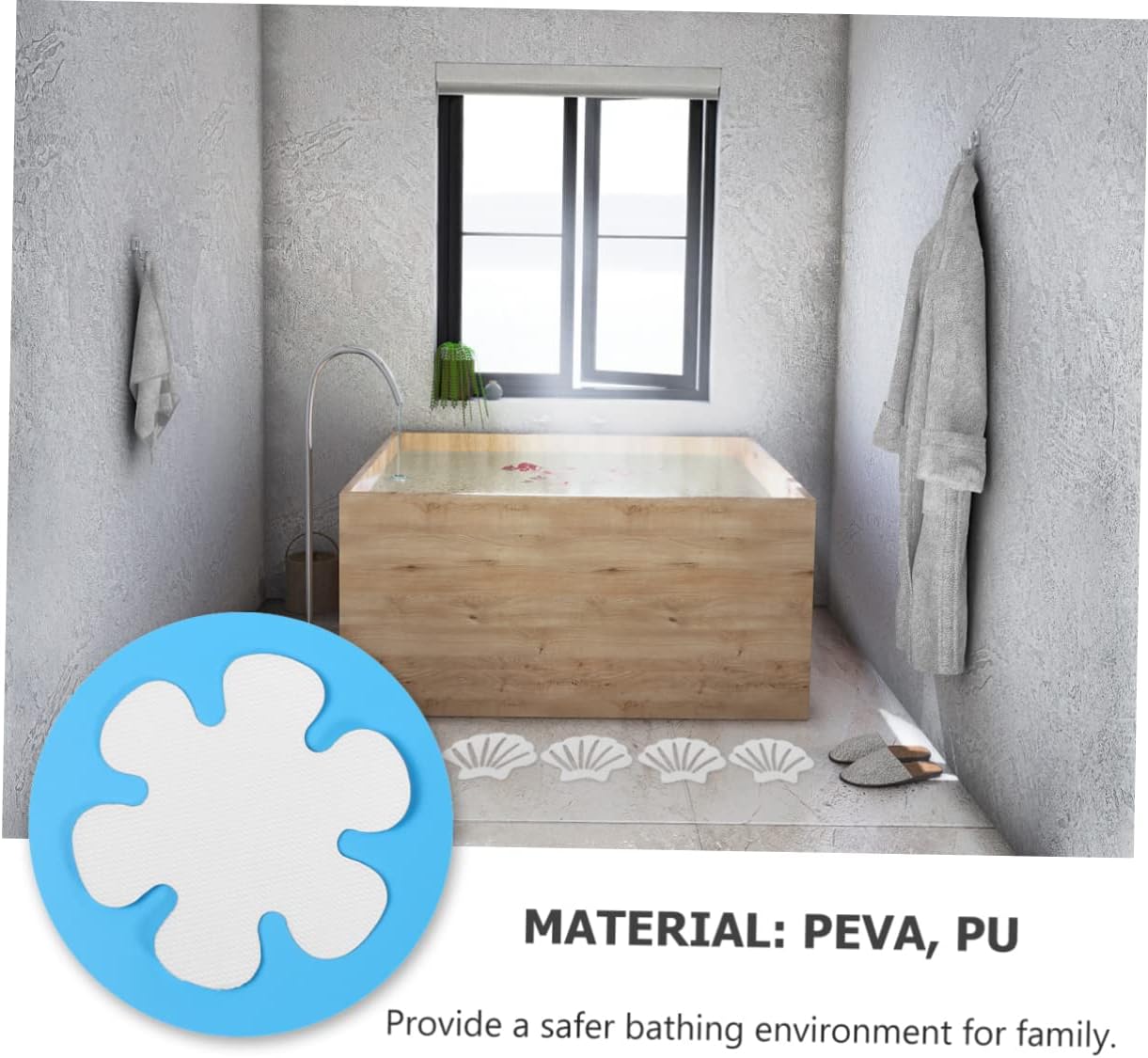 Ciieeo Anti-Slip Stickers for Tub and Stairs 2 Sets