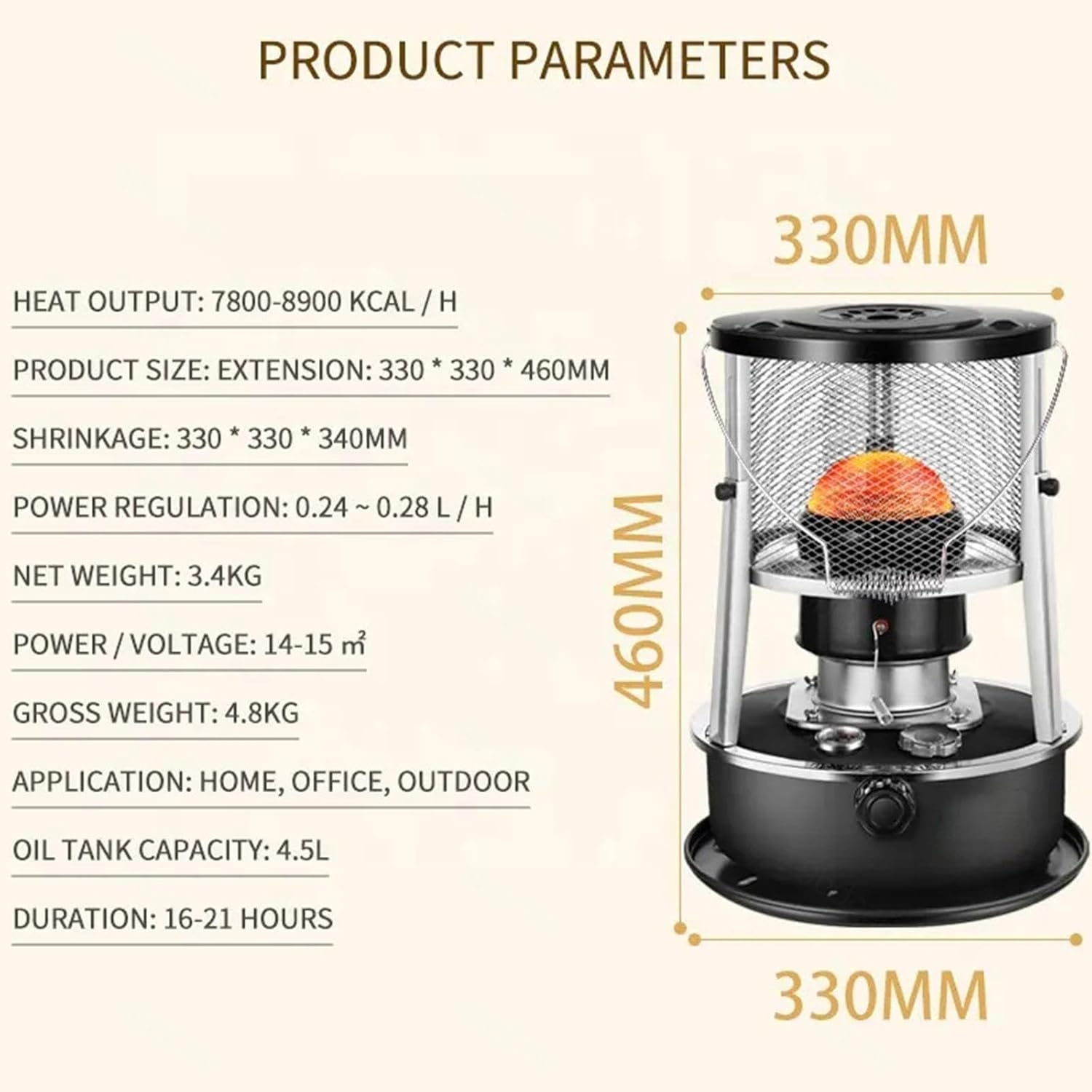 DECORN Kerosene Heater - 2600W Indoor Outdoor Camping Use