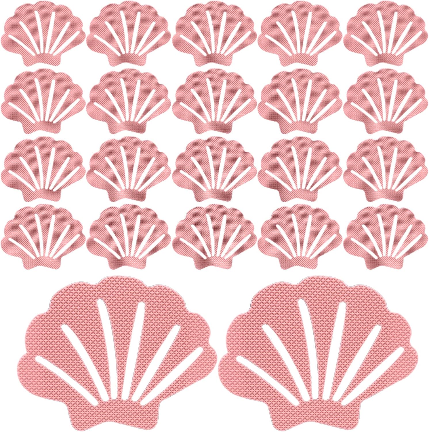 Coufce Bathtub Stickers Non-Slip Safety Treads Pink 12Pcs