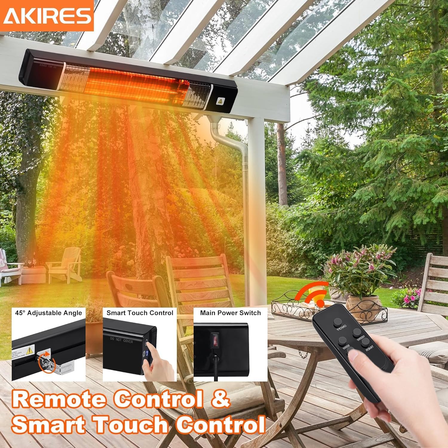 CLEIPENG Outdoor Electric Space Heater with Remote Control