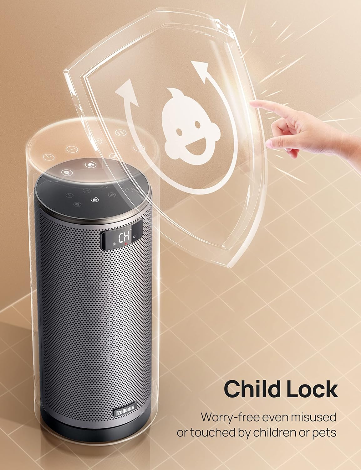 Rellorus Fast Heating Electric Space Heater with Remote and Thermostat 1