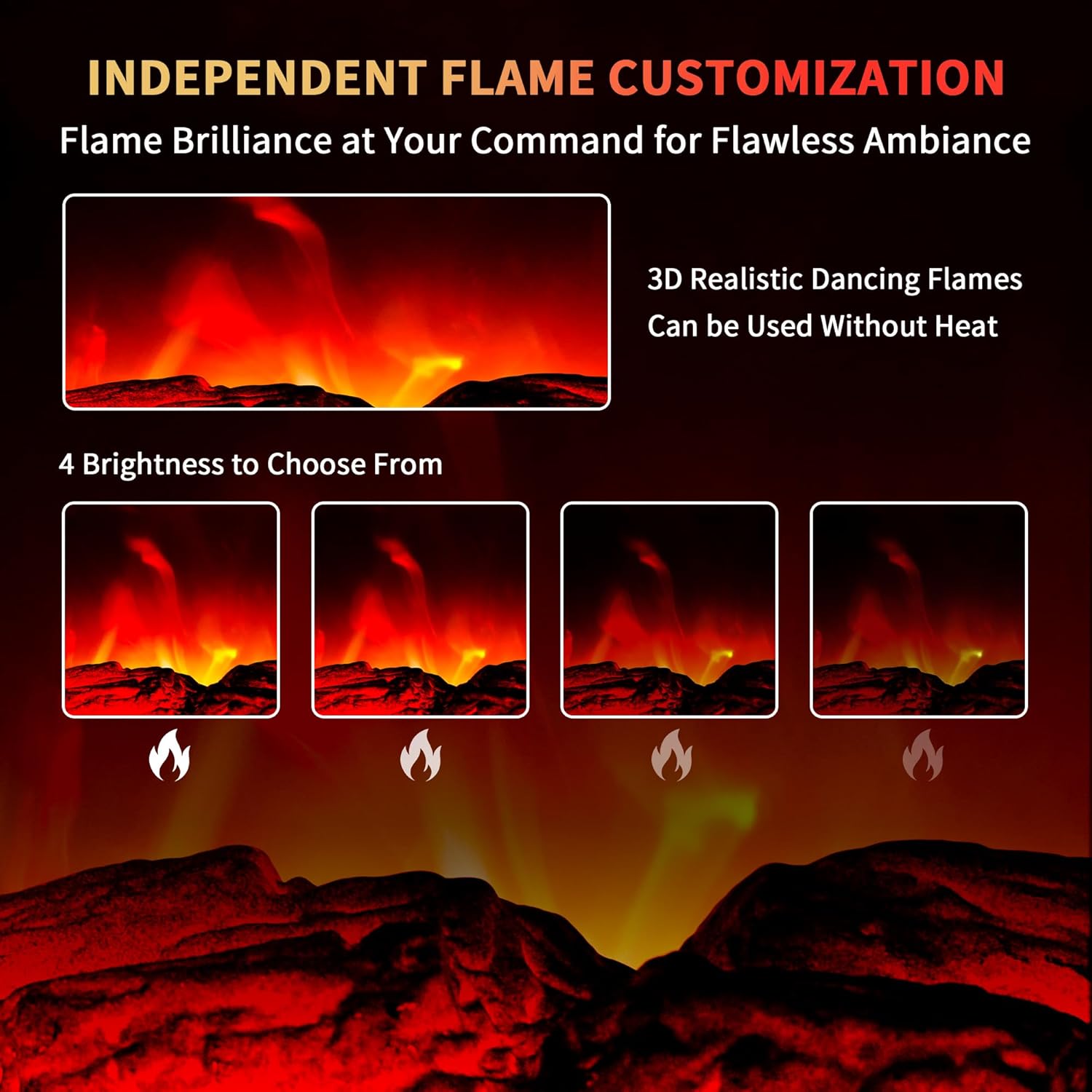 RealSmart 22 in Electric Fireplace with 3D Flame Effect and Remote Control