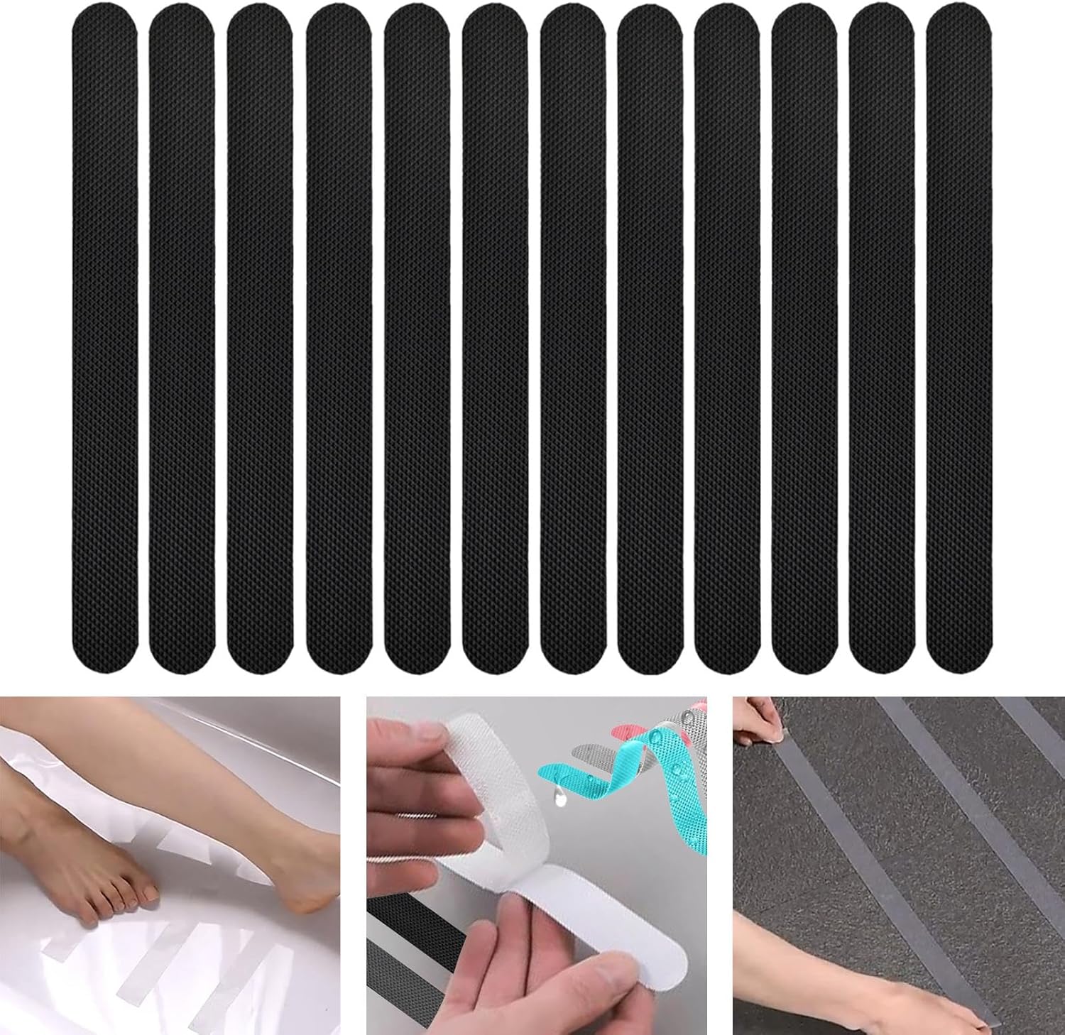 JISADER 12x Non-Slip Bathtub Stickers for Safe Traction