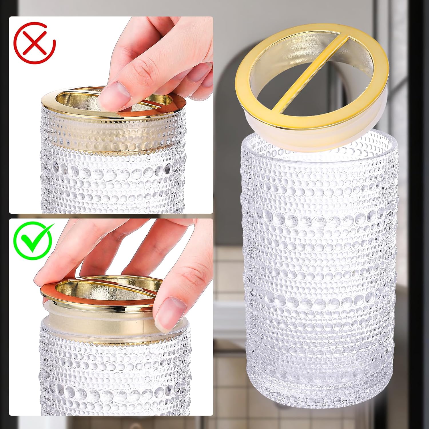 Nafhone Clear Glass Bathroom Accessory Set 2 Pcs