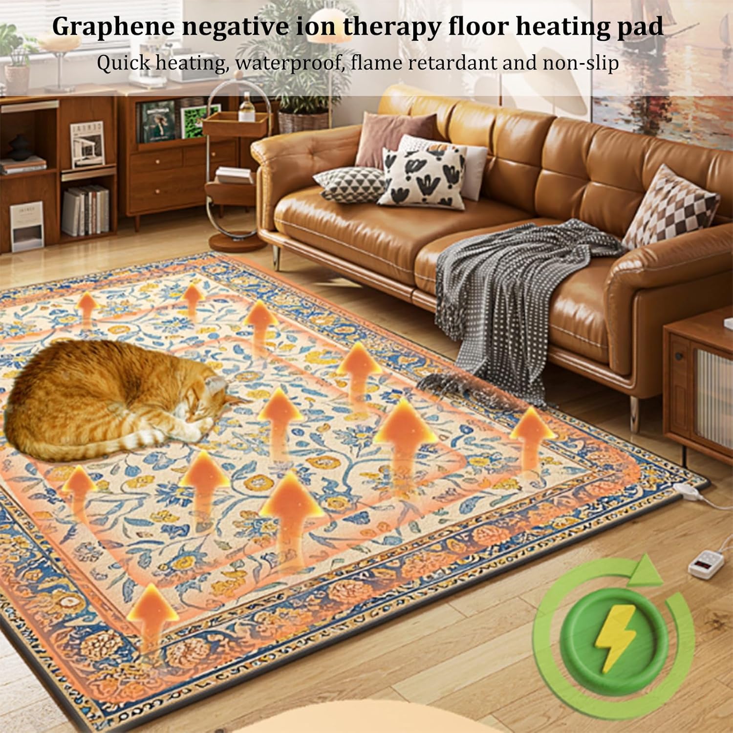 Jidanmian Graphene Heated Rug with 12-Hour Timer