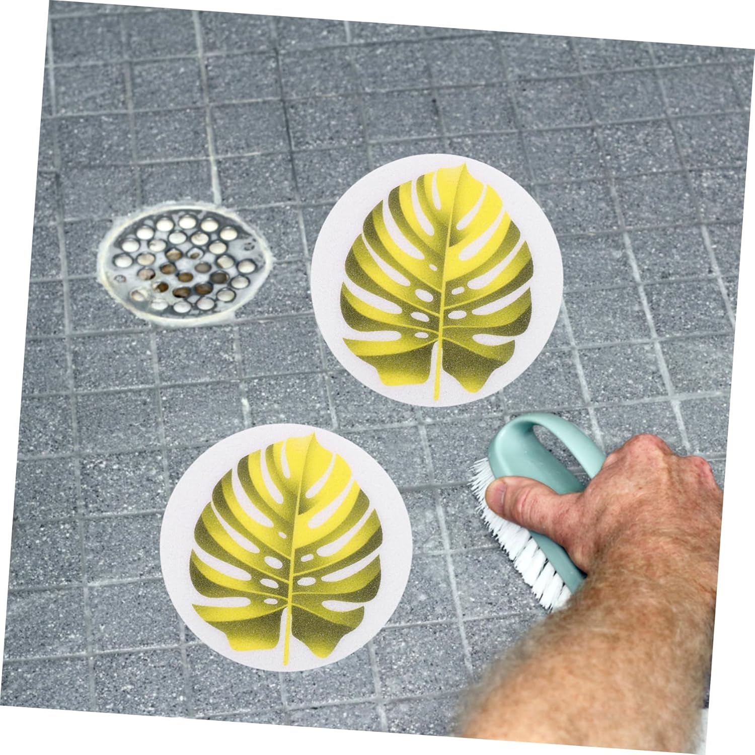 PRETYZOOM 1 Set Leaf Design Anti-Slip Bath Stickers