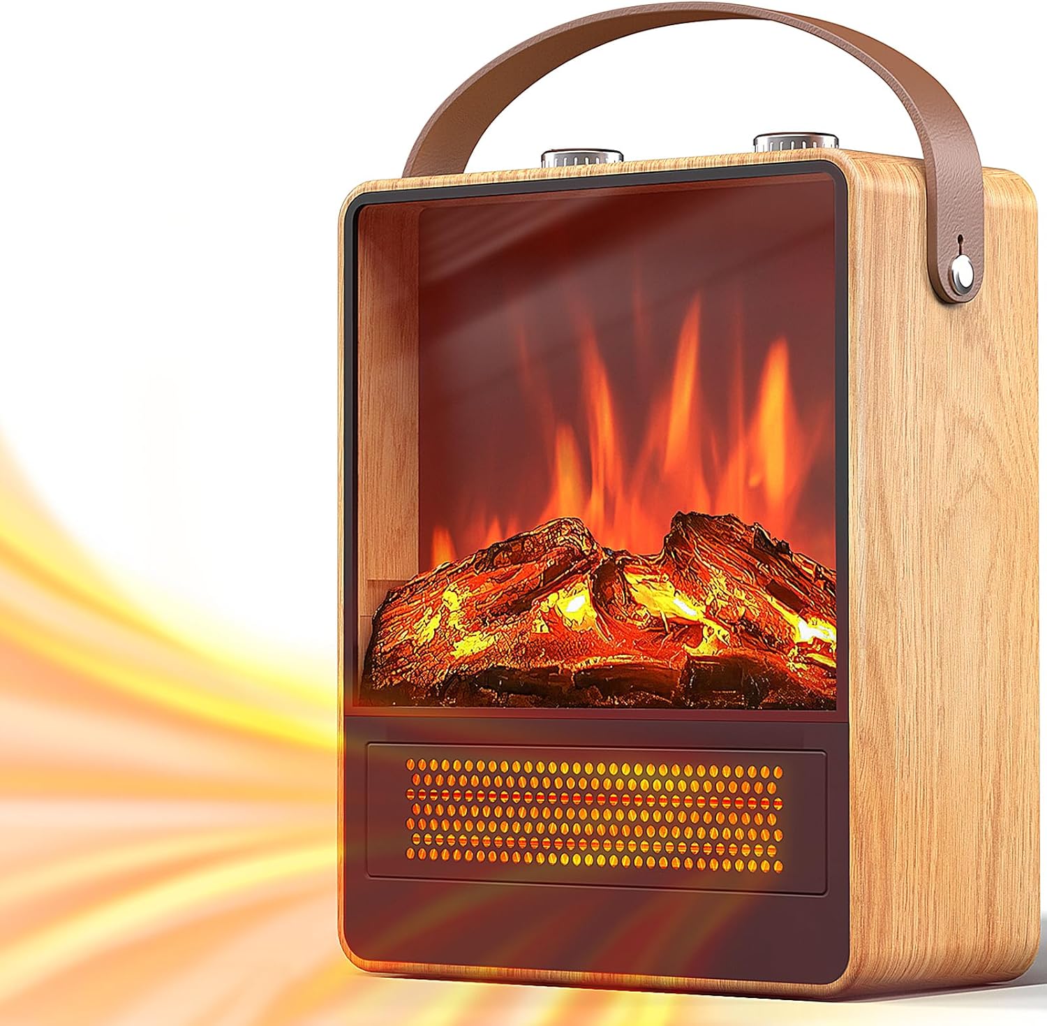 Riseon Electric Fireplace Heater with 3D LED Flame