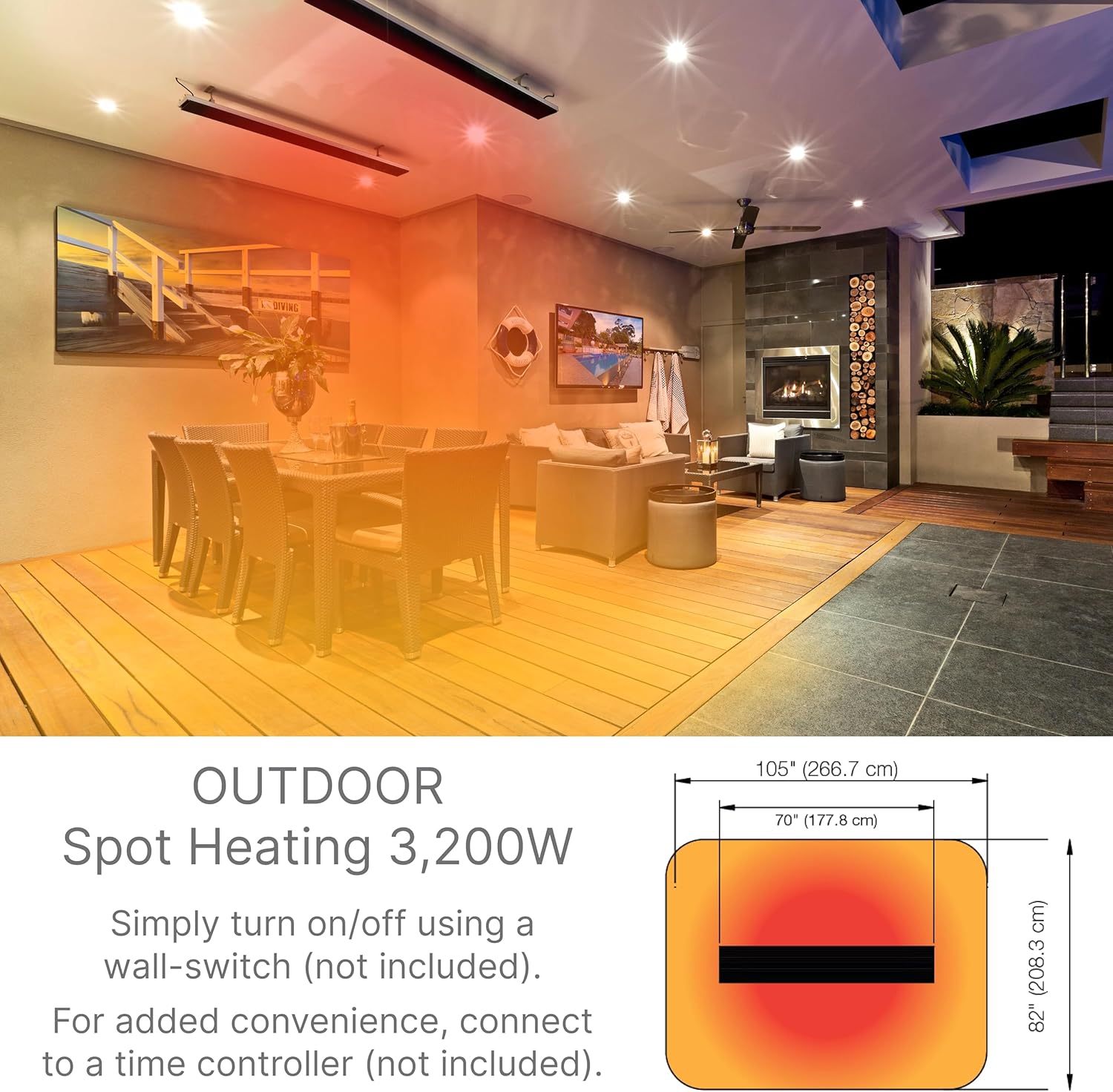 Dimplex DLW Series 3200W Electric Heater for Indoor and Outdoor