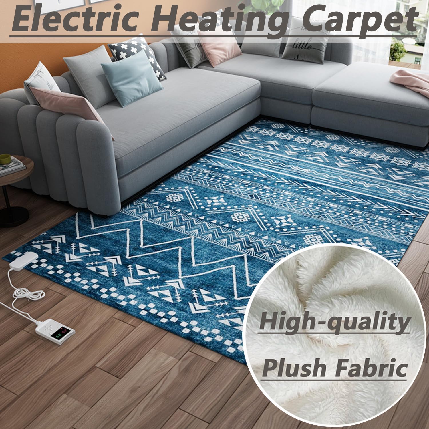 Graphene Electric Heated Rug with Timer 80x160cm
