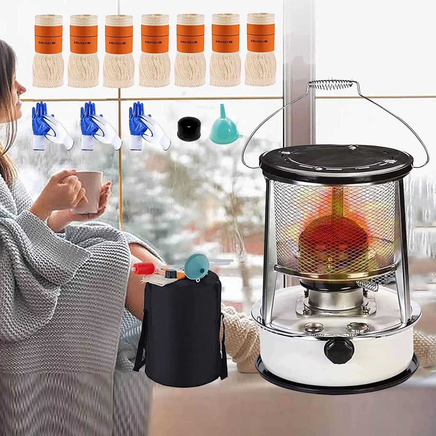 ZYFC 9000BTU Kerosene Heater Portable Indoor Camping