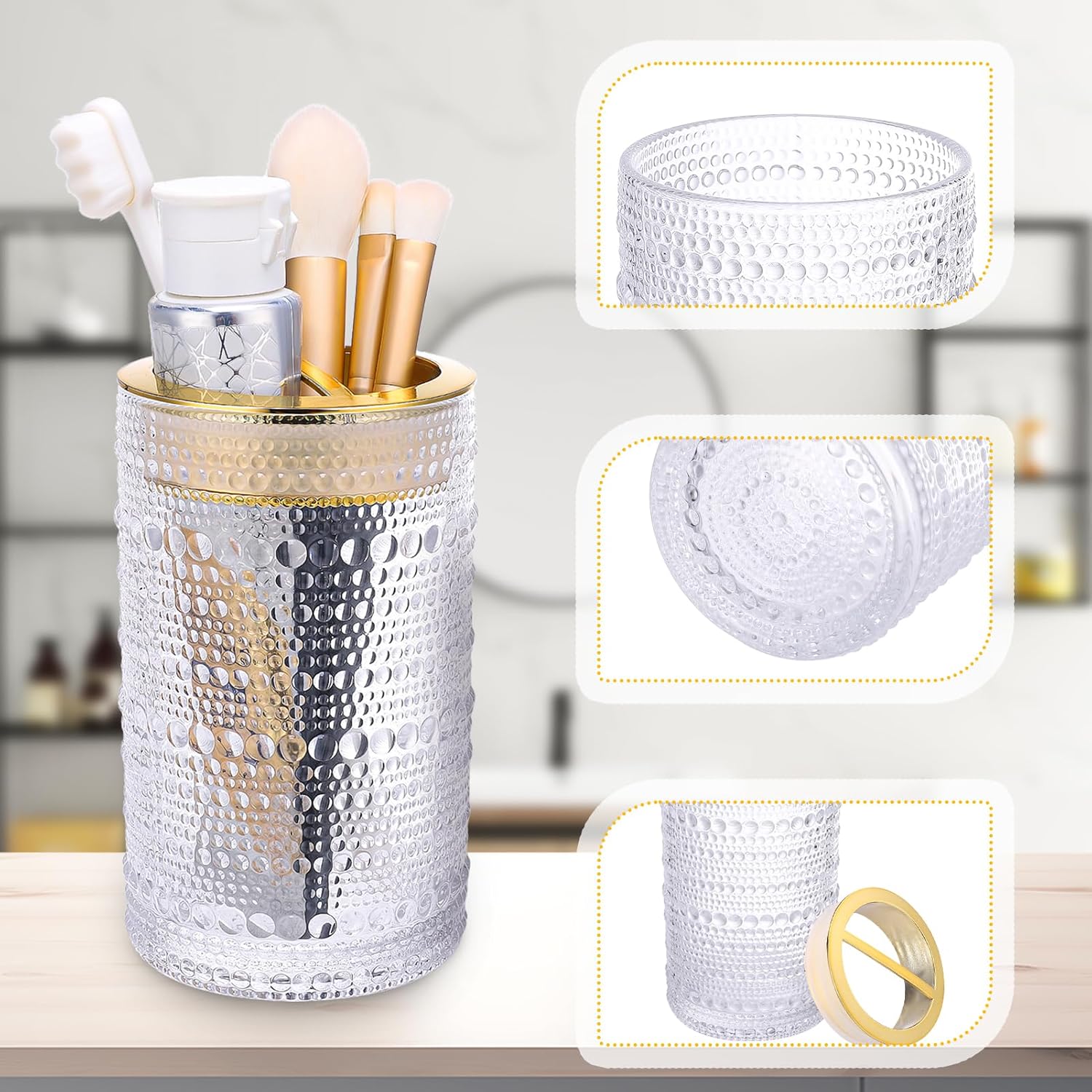 Nafhone Clear Glass Bathroom Accessory Set 2 Pcs