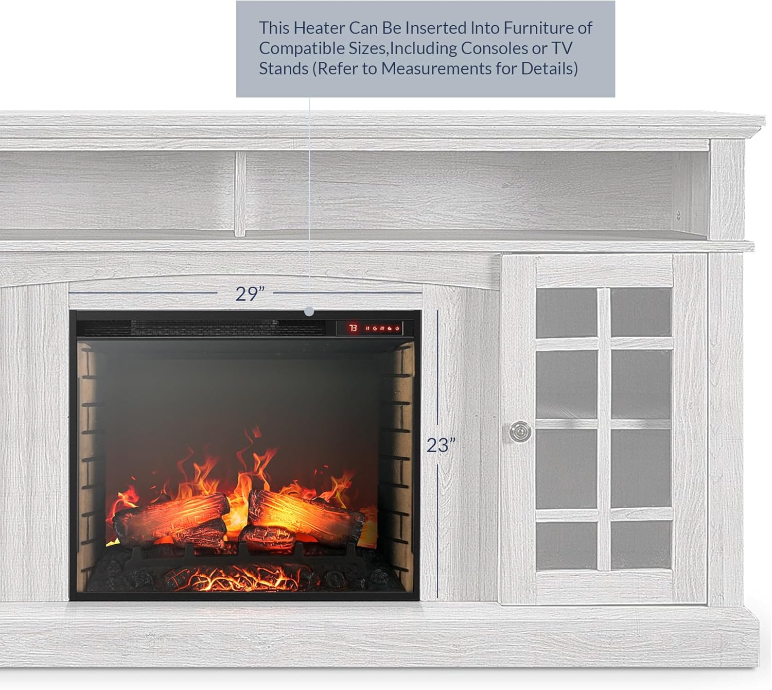 BELLEZE 28 Electric Fireplace with 5000 BTU Heater