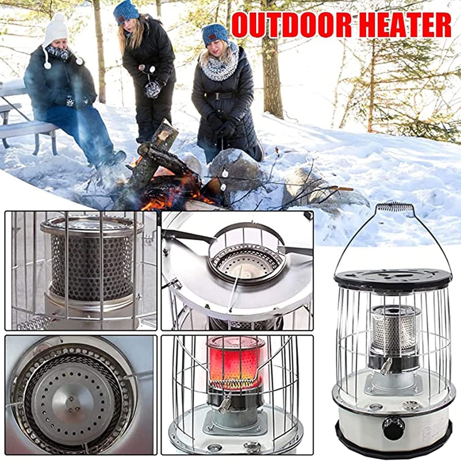 GBHJJ Kerosene Heater 6L Portable Indoor Use with Stove Bag