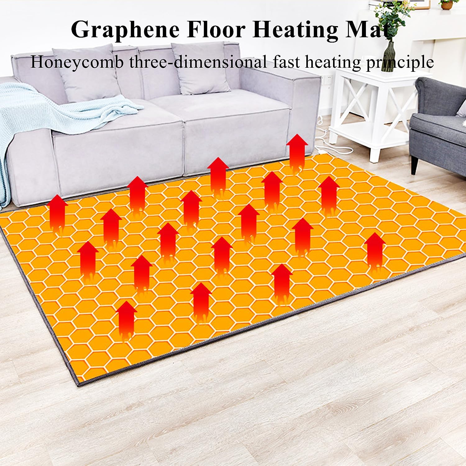 Electric Heated Floor Mat with Timer and Temperature Control