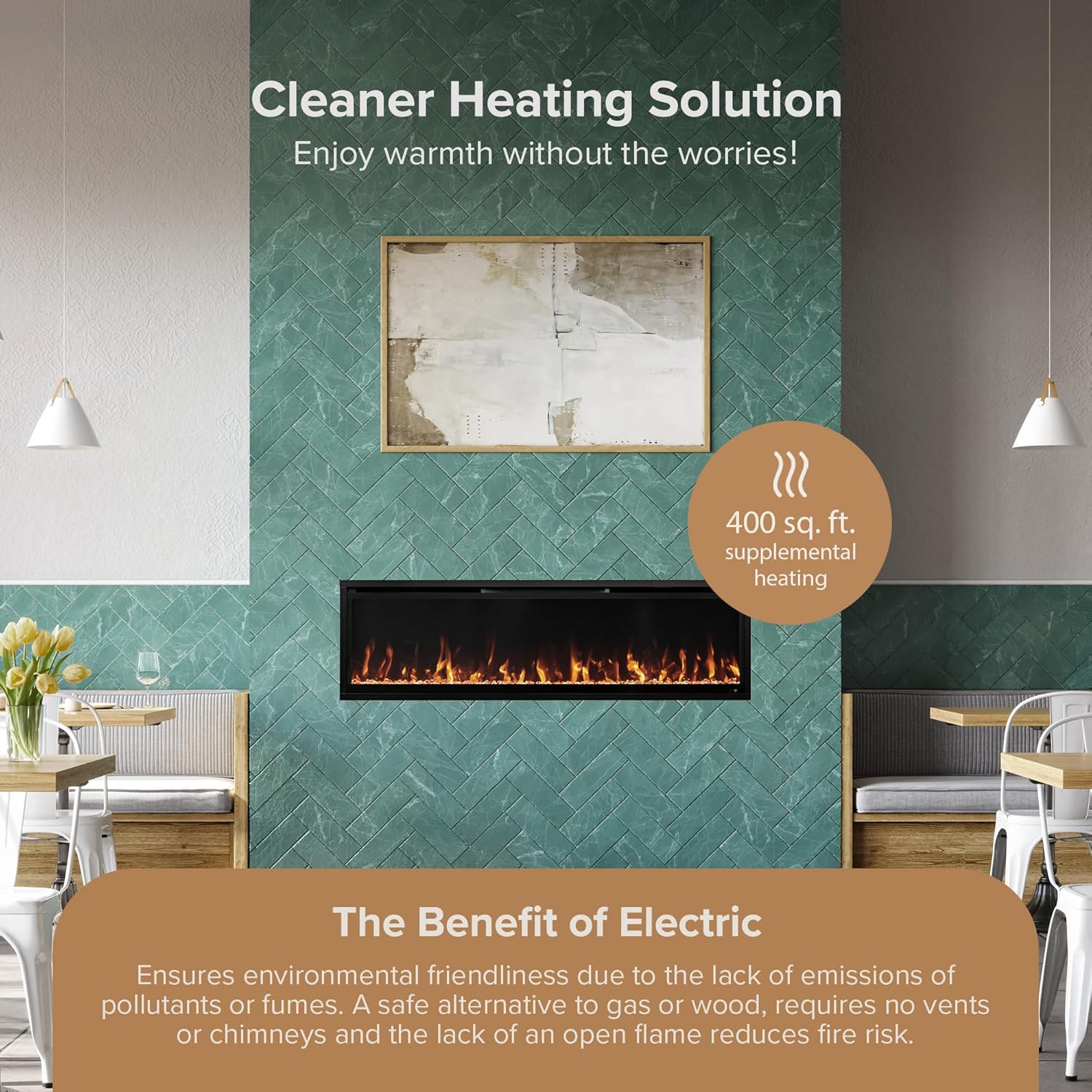 Modern Ember Aerus 60 Inch Smart Linear Electric Fireplace